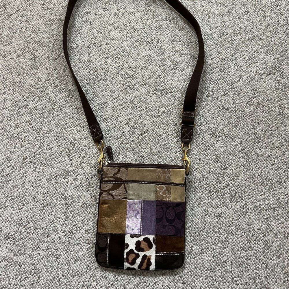 Coach patchwork adjustable crossbody purse